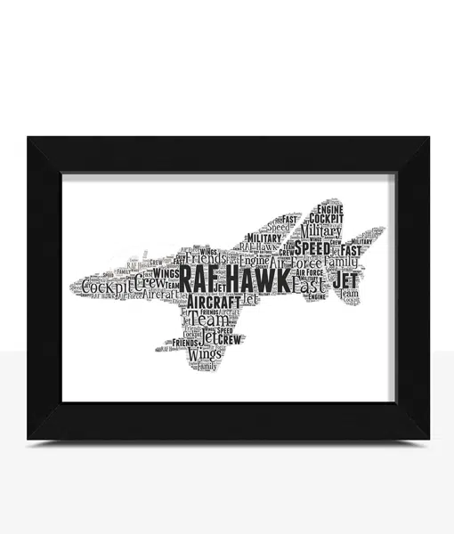RAF Hawk Jet – Personalised Word Art Print