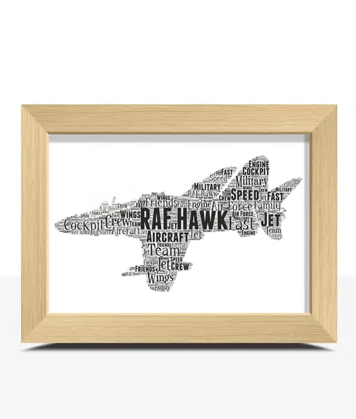 RAF Hawk Jet – Personalised Word Art Print