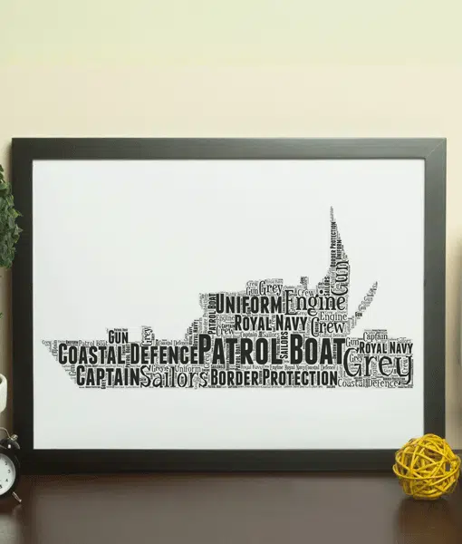 Royal Navy Patrol Boat – Personalised Word Art Gift Military Gifts