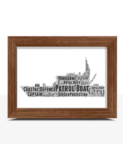 Royal Navy Patrol Boat – Personalised Word Art Gift Military Gifts