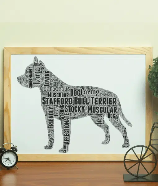 Staffordshire Bull Terrier Word Art – Staffie Dog Lover Gift Animal Prints