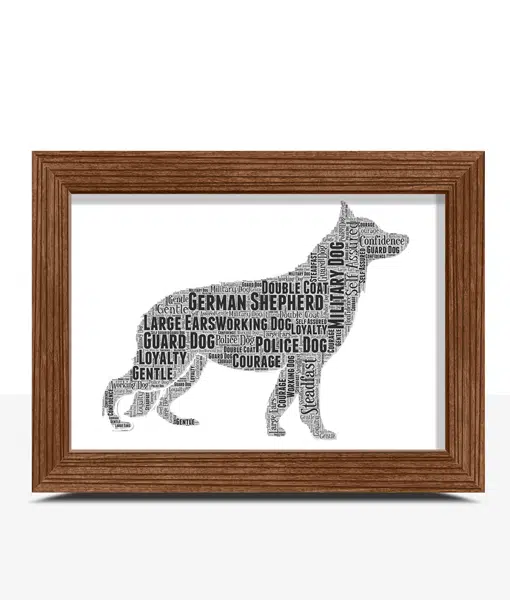 Personalised German Shepherd Dog – Word Art Animal Prints