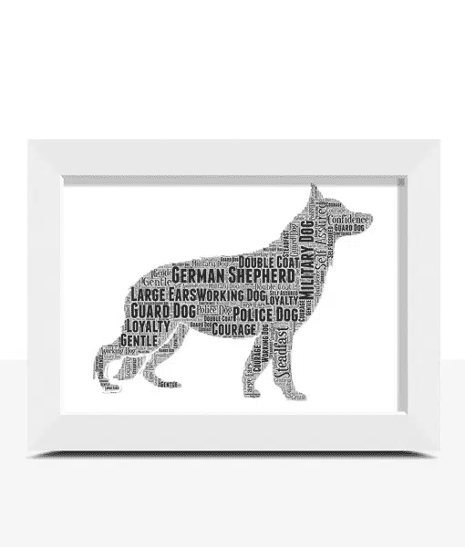 Personalised German Shepherd Dog – Word Art Animal Prints