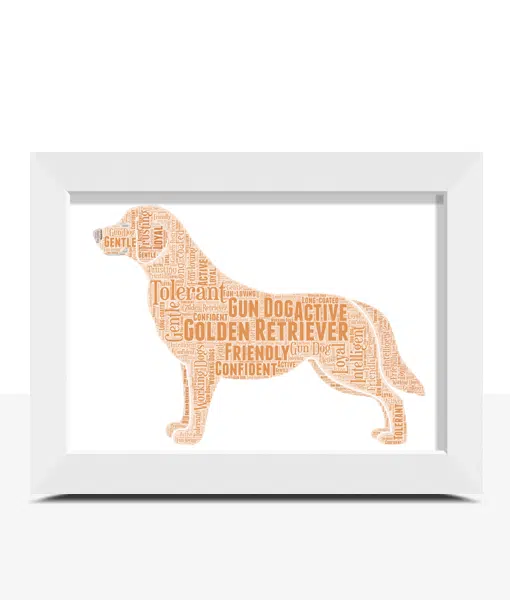 Personalised Golden Retriever Dog – Word Art Animal Prints