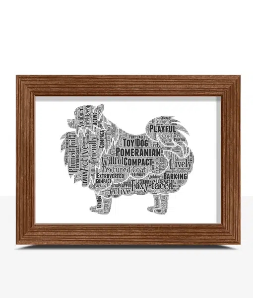 Personalised Pomeranian Dog Word Art Picture Print Gift Animal Prints