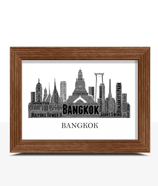 Personalised Bangkok Skyline Word Art City Skyline Prints