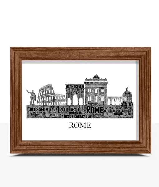 Personalised Rome Skyline Word Art City Skyline Prints