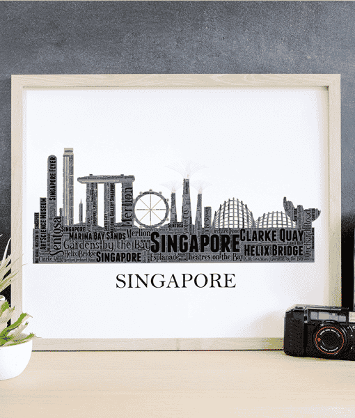 Personalised Singapore Skyline Word Art City Skyline Prints
