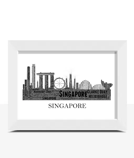 Personalised Singapore Skyline Word Art City Skyline Prints