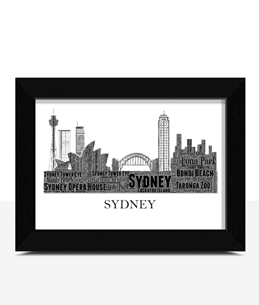 Personalised Sydney Skyline Word Art City Skyline Prints
