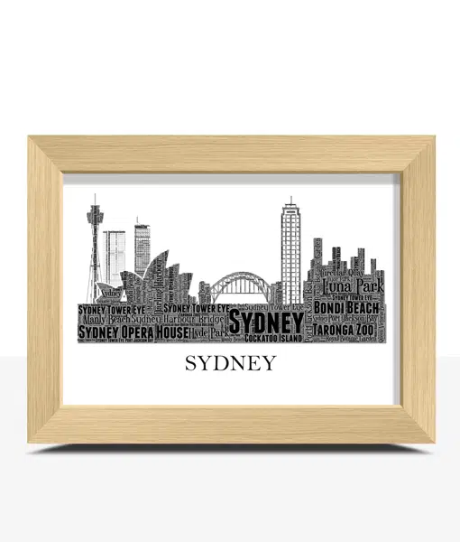 Personalised Sydney Skyline Word Art City Skyline Prints