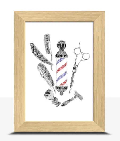 Personalised Barber Shop Word Art Gift