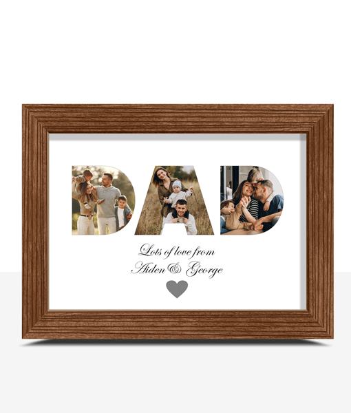 Personalised DAD Photo Collage Frame Gift Fathers Day Gifts