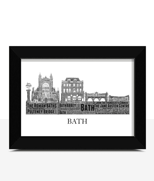 Personalised Bath City Skyline Word Art City Skyline Prints