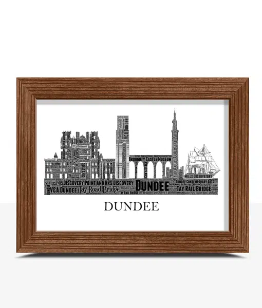 Personalised Dundee City Skyline Word Art City Skyline Prints