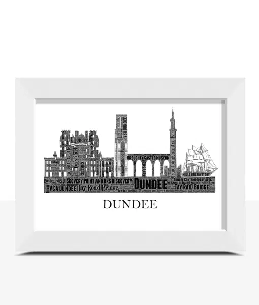 Personalised Dundee City Skyline Word Art City Skyline Prints