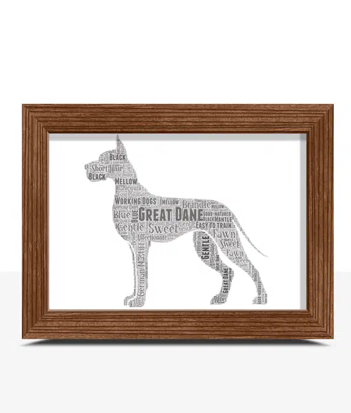 Personalised Great Dane Dog – Word Art Picture Animal Prints
