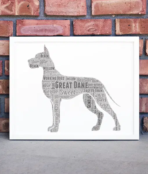 Personalised Great Dane Dog – Word Art Picture Animal Prints