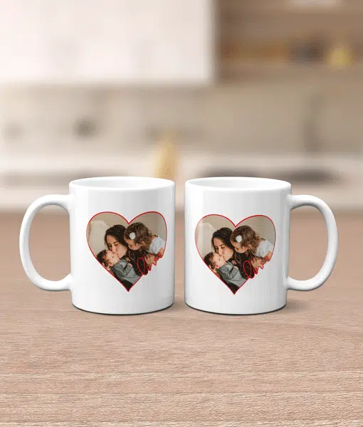 Personalised Heart Photo Mug Family