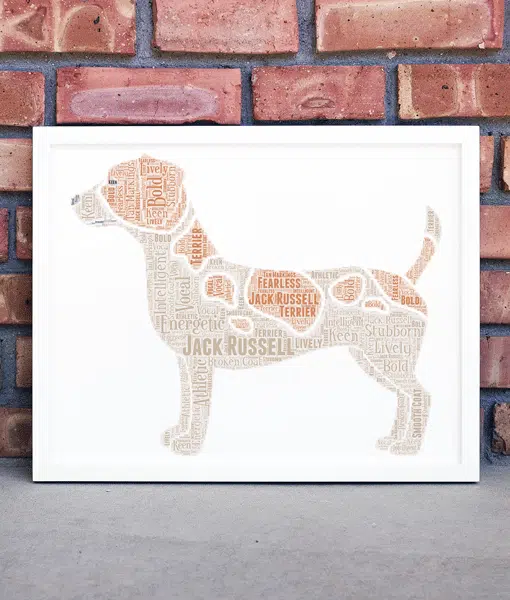 Personalised Jack Russell Terrier Dog Word Art Picture Gift