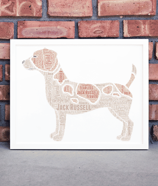 Personalised Jack Russell Terrier Dog Word Art Picture Gift Animal Prints