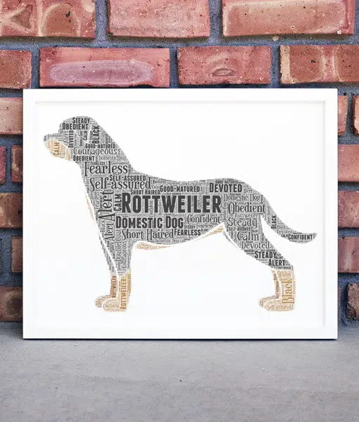 Personalised Rottweiler Dog – Word Art Animal Prints