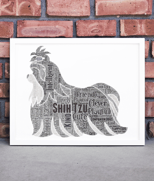 Personalised Shih Tzu Dog – Word Art Animal Prints
