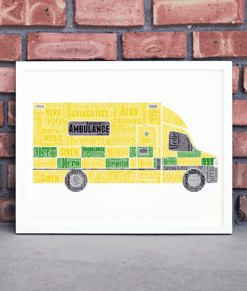 Personalised Ambulance word art picture 
