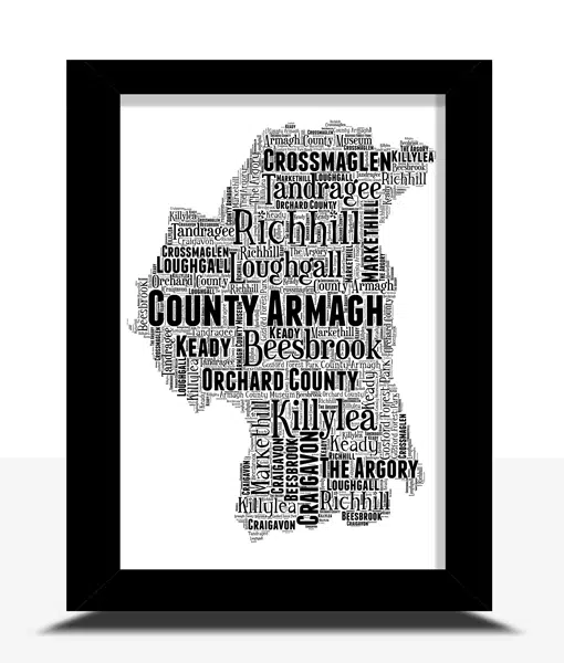County Armagh – Personalised Word Art Map Maps