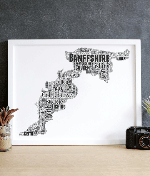 Banffshire – Personalised Word Art Map Maps