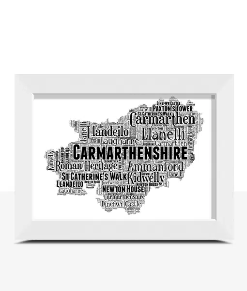 Carmarthenshire – Personalised Word Art Map Maps