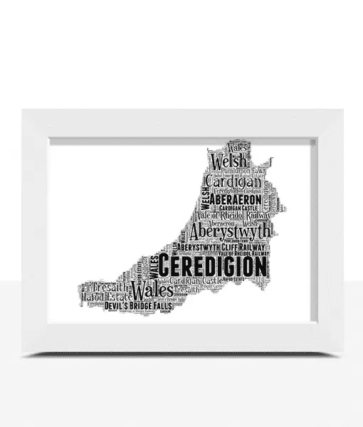 Ceredigion – Personalised Word Art Map Maps