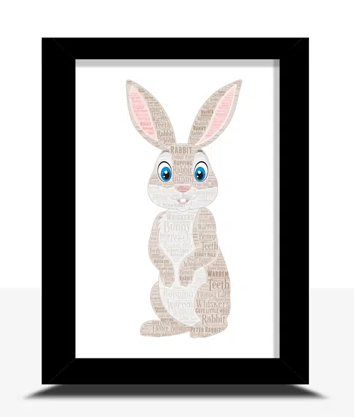 Cute Bunny Rabbit – Personalised Word Art Gift Animal Prints