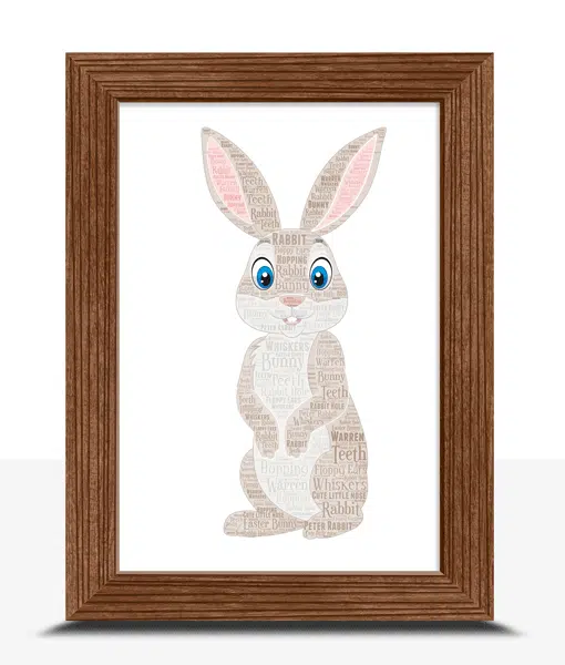 Cute Bunny Rabbit – Personalised Word Art Gift Animal Prints
