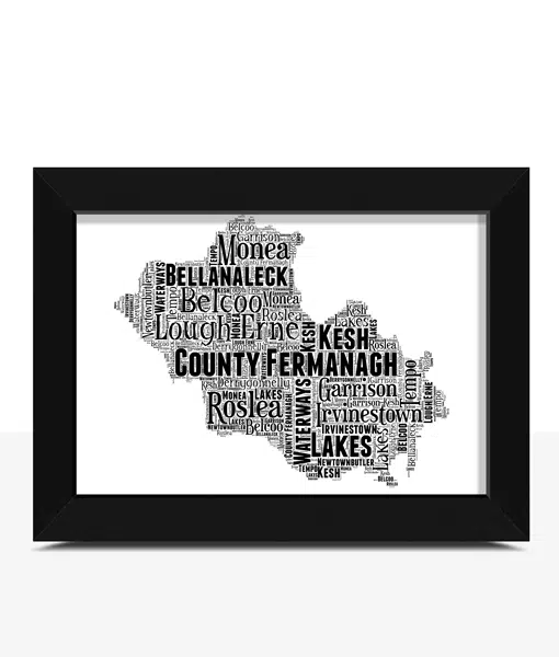 County Fermanagh – Personalised Word Art Map Maps