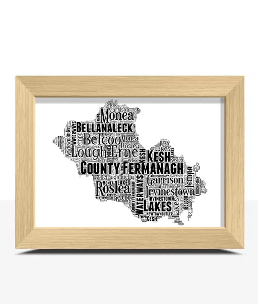 County Fermanagh – Personalised Word Art Map Maps