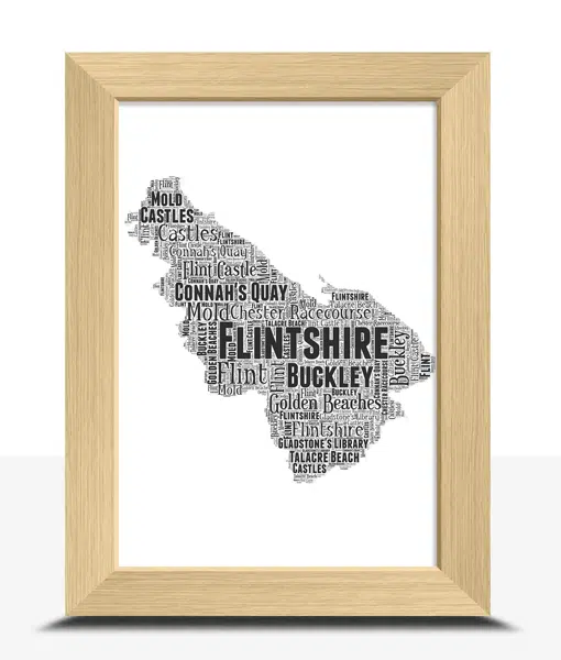 Flintshire – Personalised Word Art Map Maps