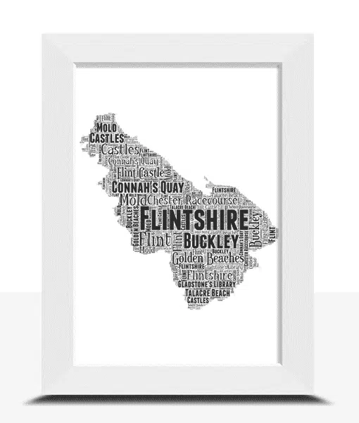 Flintshire – Personalised Word Art Map Maps