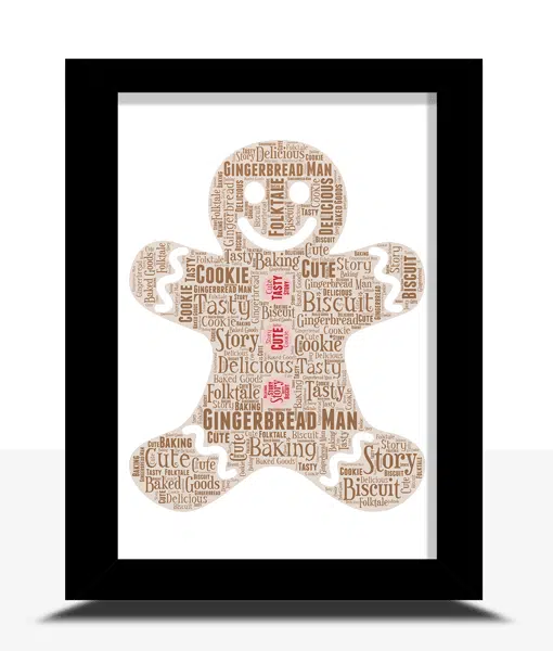 Gingerbread Man – Personalised Word Art Picture Gift Christmas
