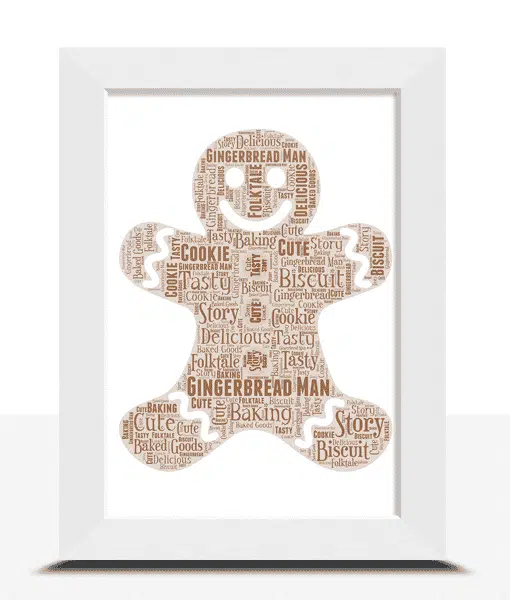 Gingerbread Man – Personalised Word Art Picture Gift Christmas