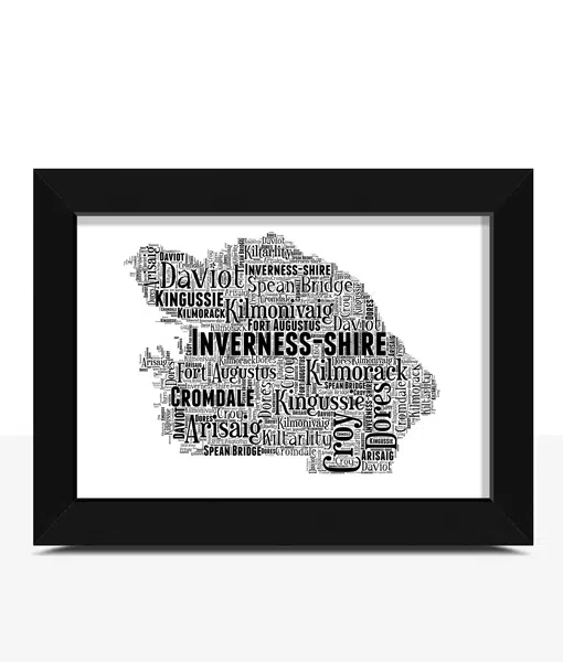 Inverness-shire – Personalised Word Art Map Maps