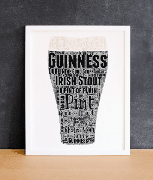 Irish Stout – Personalised Word Art Print Food And Drink