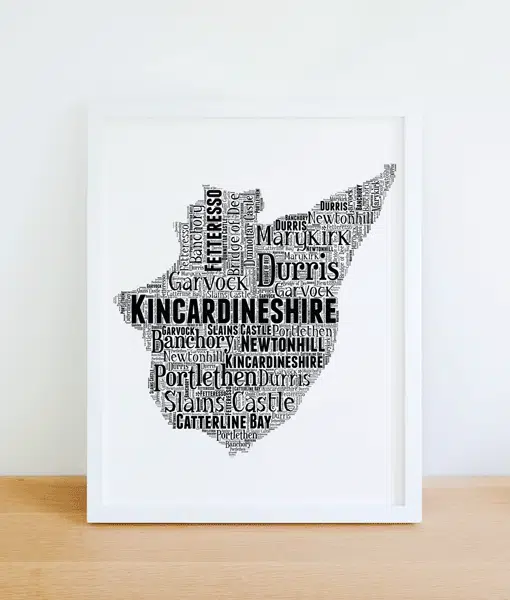 Kincardineshire – Personalised Word Art Map Maps