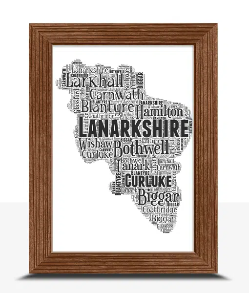 Lanarkshire – Personalised Word Art Map Maps