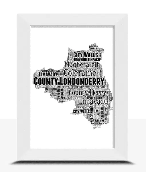 Londonderry Personalised Word Art Map Maps