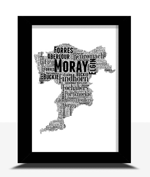 Moray – Personalised Word Art Map Maps