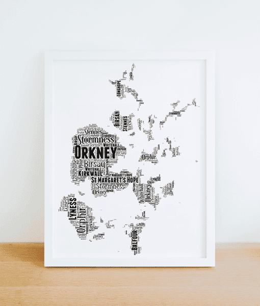 Isle of Orkney – Personalised Word Art Map Maps