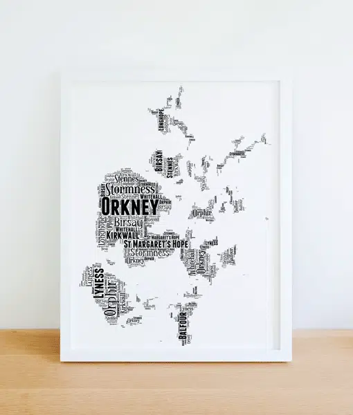 Isle of Orkney – Personalised Word Art Map Maps