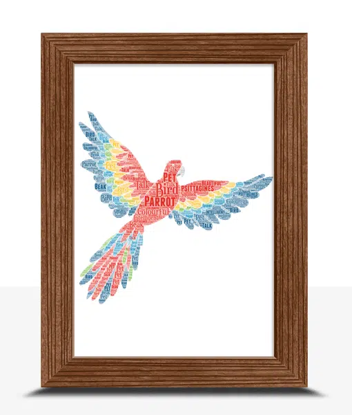 Personalised Parrot Word Art Picture Animal Prints