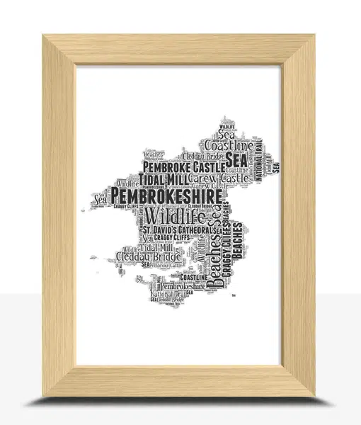 Pembrokeshire – Personalised Word Art Map Maps